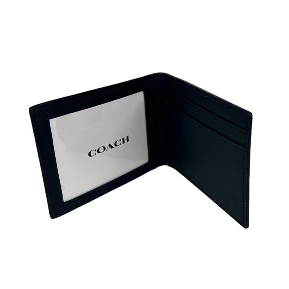 Coach Signature Slim Small ID Window Card Wallet mens black - Picture 2 of 7